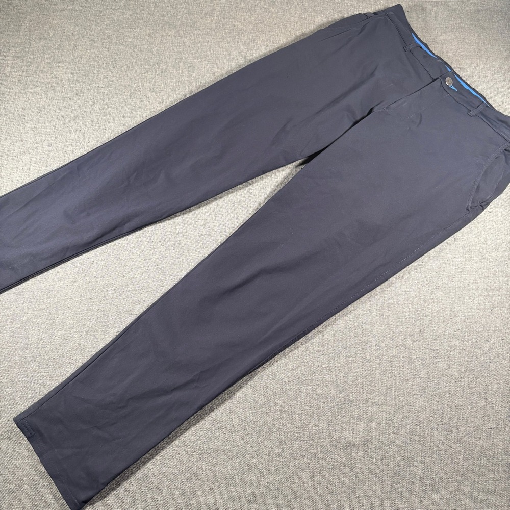Twillory Technical Fabric Pants Mens 33x32 Navy Blue Tailored Performance Chinos